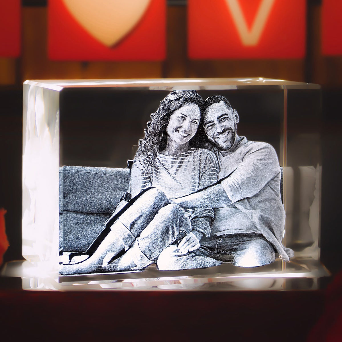 3D Crystal Rectangle For Anniversary