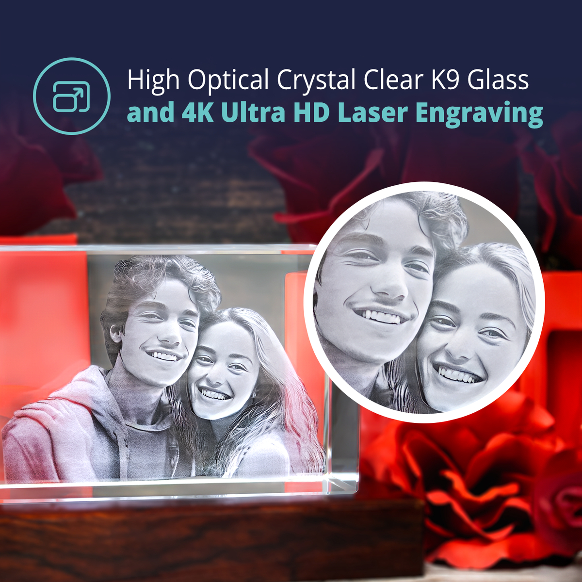 3D Crystal Portrait™ - Valentine&#39;s Day