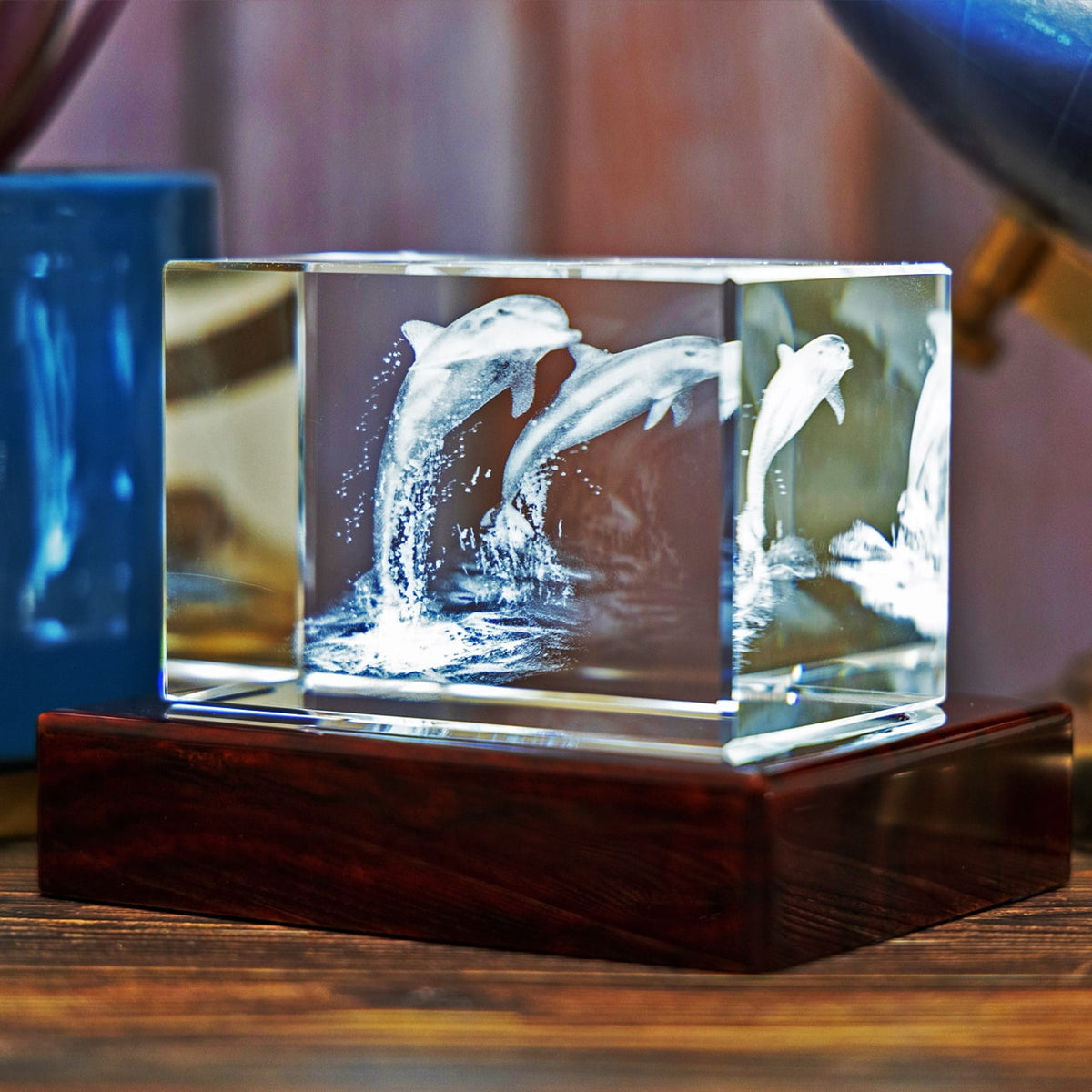 3D Crystal Dolphins | 3D Laser Gifts