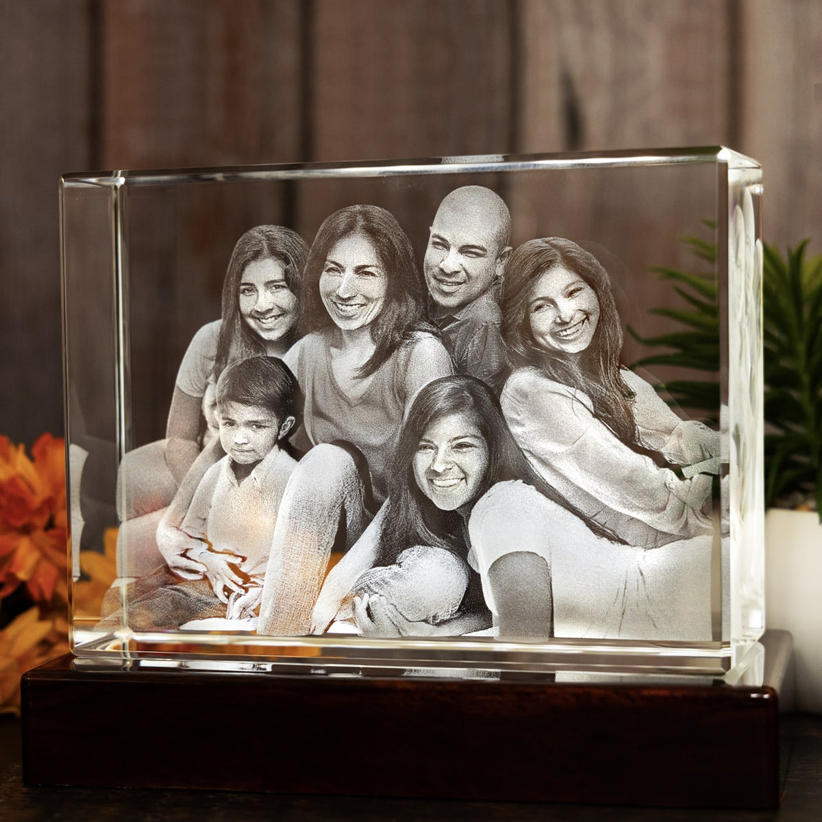 Custom Personality Memorable Photo Laser Engraving Decorative Crystal Block  Wedding Anniversary Commemoration Day Photo Frame